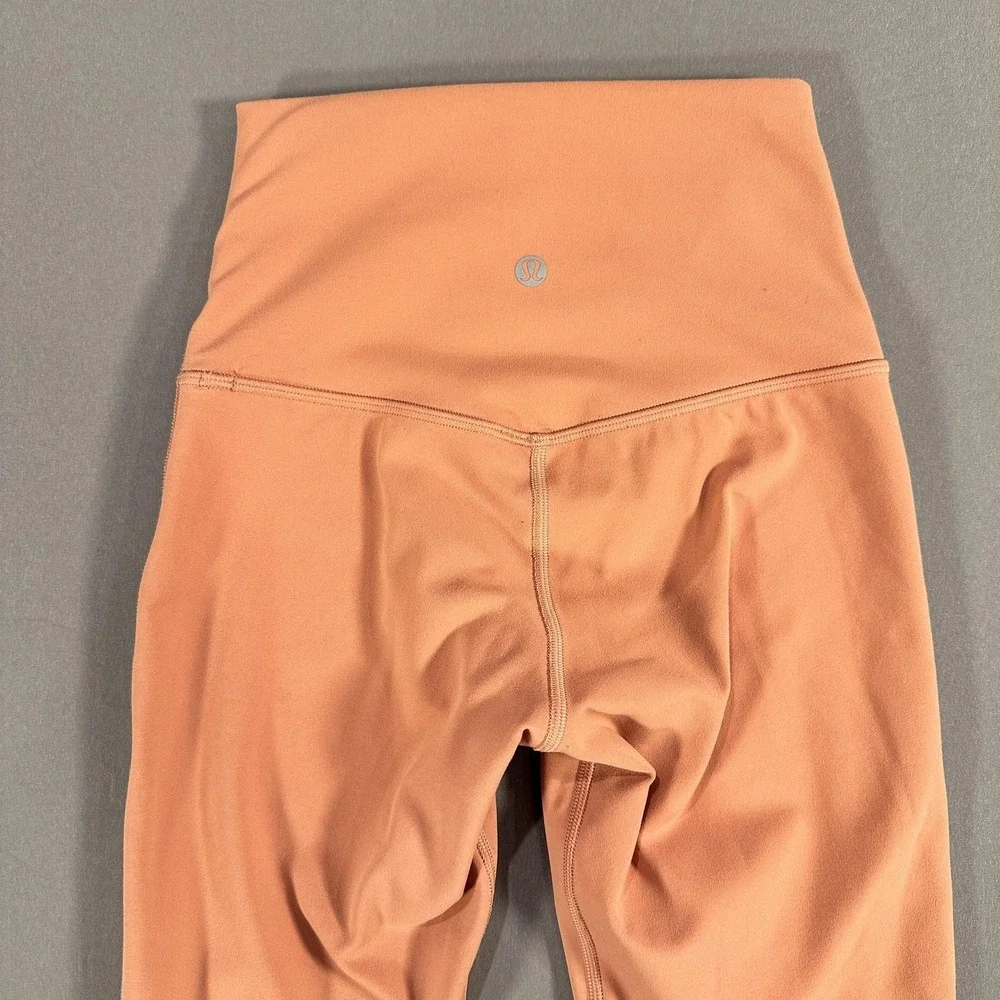 Lululemon Leggings Womens 2 Orange High Rise Ankle Yoga Athletic Gym Stretch